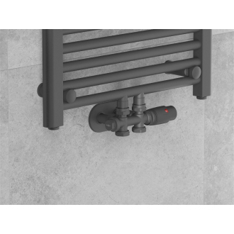 Mexen G00 uhlový/priamy termostatický set s krytom R, Duplex, DN50, antracit - W908-900-905-66
