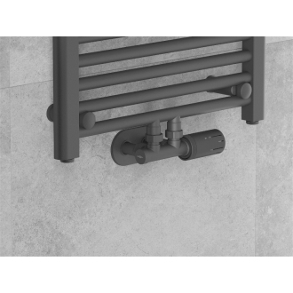 Mexen G05 uhlový termostatický set s krytom R, Duplex, DN50, antracit - W907-958-905-66