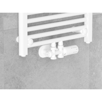 Mexen G05 uhlová/priama termostatická sada s krytom R, Duplex, DN50, biela - W908-958-905-20