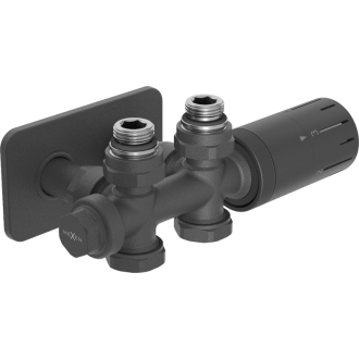 Mexen G05 uhlová/priama termostatická sada s krytom S, Duplex, DN50, antracit - W908-958-910-66