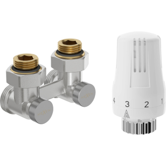 Mexen G01 sada termostatická dvojrúrková DN50, lomená 1/2"x3/4", nikel - W911-012-918-01