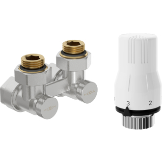 Mexen G02 sada termostatická dvojrúrková DN50, uhlová 1/2" x16 mm, nikel - W911-016-928-01