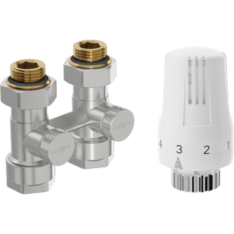 Mexen G01 sada termostatická dvojrúrková DN50, priama 1/2" x16 mm, nikel - W912-016-918-01