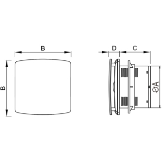 Kúpeľňový ventilátor Mexen AXS 100, čierny - W9601-100-70
