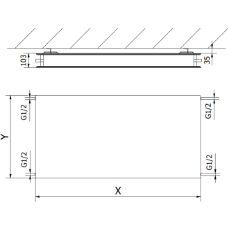 Mexen CHF20 Doskové vykurovacie teleso 300x900, bočné pripojenie, 511 W, čierne W420HF-030-090-70