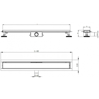 Mexen FLAT 130 cm - 2v1 lineárny odtokový žľab 1010130