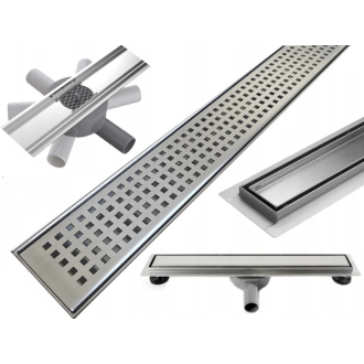 Mexen Flat 360° M08 otočný odtokový žľab 80 cm chróm - 1025080-40