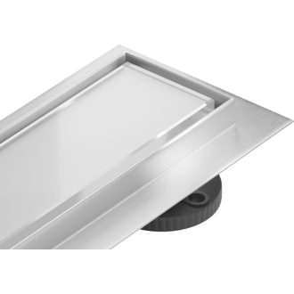Mexen Flat 360 ° MGW otočný odtokový žľab 80 cm biele sklo - 1027080-40