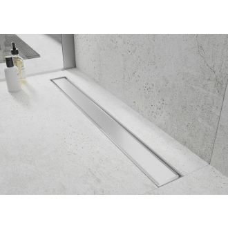 Mexen Flat 360 ° MGW otočný odtokový žľab 80 cm biele sklo - 1027080-40