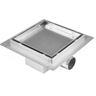 Mexen FLAT 12 Štvorcový odtokový žľab 12x12 cm, inox 1010012