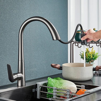 REA Ross kuchynská batéria, brúsený nikel inox REA-B5314