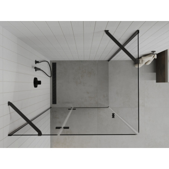 Mexen Roma sklopná sprchová kabína 100 x 90 cm, priehľadná, čierna - 854-100-090-70-00
