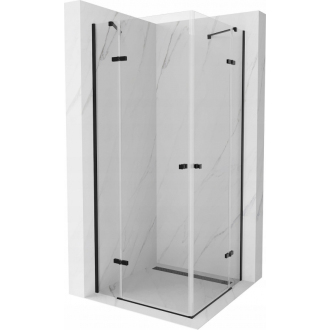 Mexen Roma Duo sklopná sprchová kabína 90 x 90 cm, priehľadná, čierna - 854-090-090-70-00-02