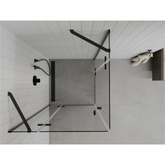 Mexen Roma Duo sklopná sprchová kabína 90 x 90 cm, priehľadná, čierna - 854-090-090-70-00-02