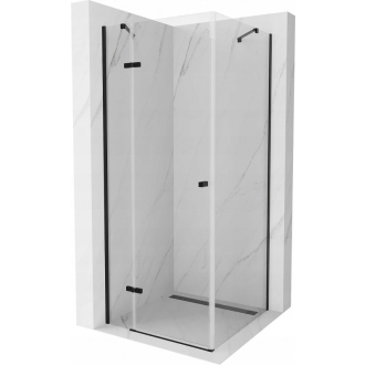 Mexen Roma sklopná sprchová kabína 90 x 90 cm, priehľadná, čierna - 854-090-090-70-00