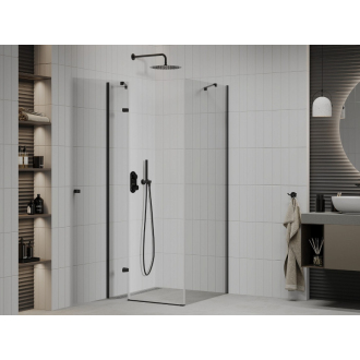 Mexen Roma sklopná sprchová kabína 90 x 90 cm, priehľadná, čierna - 854-090-090-70-00
