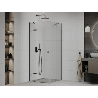 Mexen Roma sklopná sprchová kabína 90 x 90 cm, priehľadná, čierna - 854-090-090-70-00
