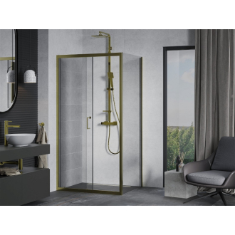 Mexen Apia výsuvná sprchová kabína 115 x 90 cm, priehľadná, zlatá - 840-115-090-50-00