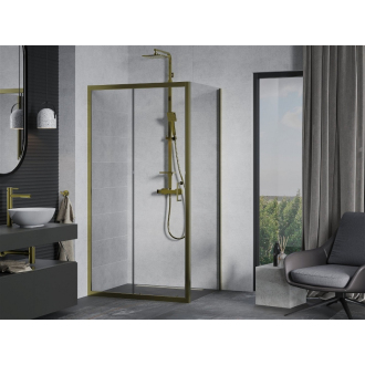 Mexen Apia výsuvná sprchová kabína 140 x 70 cm, priehľadná, zlatá - 840-140-070-50-00