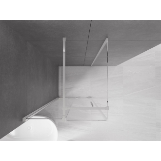 Mexen Velar výsuvná sprchová kabína 100 x 100 cm, transparentná, chróm - 871-100-100-01-01