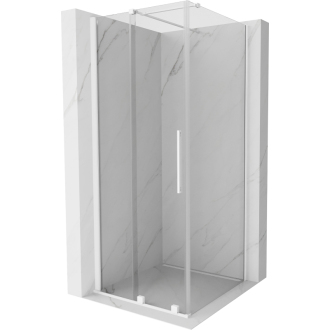 Mexen Velar výsuvná sprchová kabína 100 x 100 cm, transparentná, biela - 871-100-100-01-20