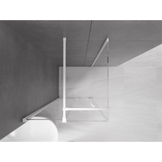 Mexen Velar výsuvná sprchová kabína 100 x 100 cm, transparentná, biela - 871-100-100-01-20