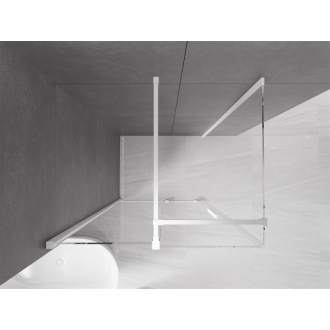 Mexen Velar výsuvná sprchová kabína 110 x 80 cm, priehľadná, biela - 871-110-080-01-20