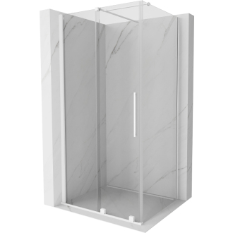 Mexen Velar výsuvná sprchová kabína 110 x 100 cm, transparentná, biela - 871-110-100-01-20