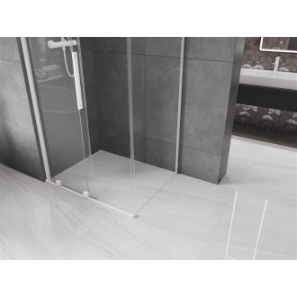 Mexen Velar výsuvná sprchová kabína 130 x 80 cm, priehľadná, biela - 871-130-080-01-20