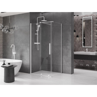 Mexen Velar výsuvná sprchová kabína 130 x 80 cm, priehľadná, biela - 871-130-080-01-20