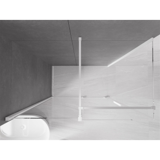 Mexen Velar výsuvná sprchová kabína 140 x 70 cm, priehľadná, biela - 871-140-070-01-20
