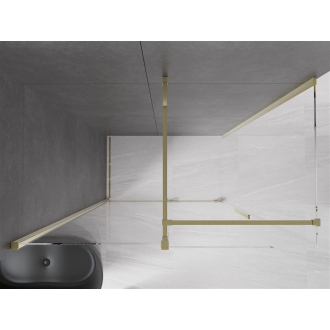 Mexen Velar výsuvná sprchová kabína 130 x 70 cm, priehľadná, zlatá - 871-130-070-01-50
