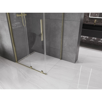 Mexen Velar výsuvná sprchová kabína 130 x 85 cm, priehľadná, zlatá - 871-130-085-01-50