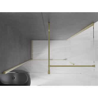 Mexen Velar výsuvná sprchová kabína 150 x 85 cm, priehľadná, zlatá - 871-150-085-01-50