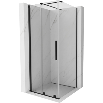 Mexen Velar výsuvná sprchová kabína 90 x 90 cm, priehľadná, čierna - 871-090-090-01-70