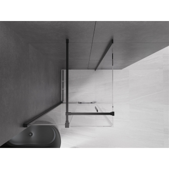 Mexen Velar výsuvná sprchová kabína 90 x 90 cm, priehľadná, čierna - 871-090-090-01-70