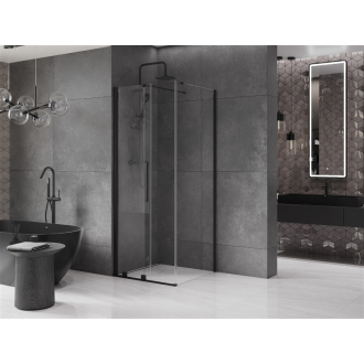 Mexen Velar výsuvná sprchová kabína 90 x 90 cm, priehľadná, čierna - 871-090-090-01-70