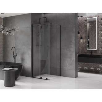 Mexen Velar výsuvná sprchová kabína 90 x 90 cm, priehľadná, čierna - 871-090-090-01-70