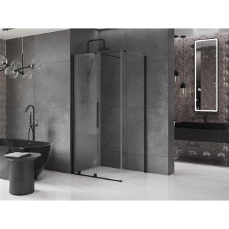Mexen Velar výsuvná sprchová kabína 100 x 75 cm, priehľadná, čierna - 871-100-075-01-70