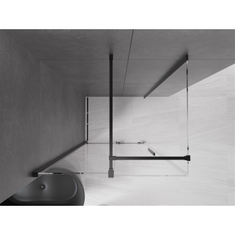 Mexen Velar výsuvná sprchová kabína 120 x 75 cm, priehľadná, čierna - 871-120-075-01-70