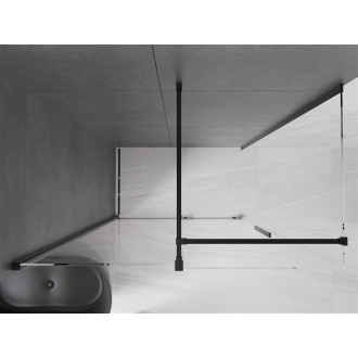 Mexen Velar výsuvná sprchová kabína 140 x 75 cm, priehľadná, čierna - 871-140-075-01-70