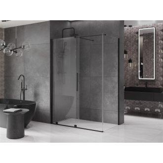Mexen Velar výsuvná sprchová kabína 140 x 75 cm, priehľadná, čierna - 871-140-075-01-70