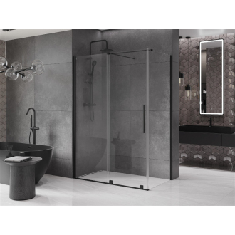 Mexen Velar výsuvná sprchová kabína 140 x 75 cm, priehľadná, čierna - 871-140-075-01-70