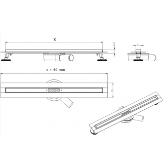 Mexen FLAT 360 SLIM 80 cm - Lineárny odtokový žľab, zlatá 1541080