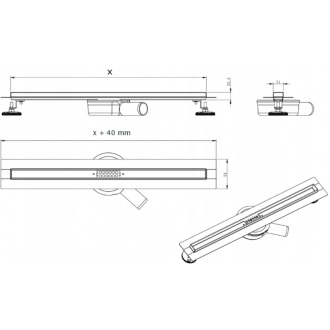 Mexen FLAT 360 SLIM 80 cm - Lineárny odtokový žľab, ružové zlato 1641080