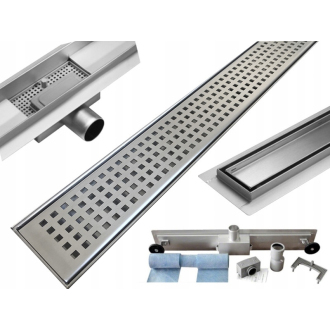 Mexen Flat M08 odtokový žľab 90 cm chróm - 1025090-15