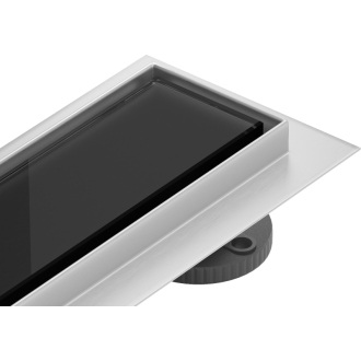 Mexen Flat 360 ° MGB otočný odtokový žľab 70 cm čierne sklo - 1026070-40