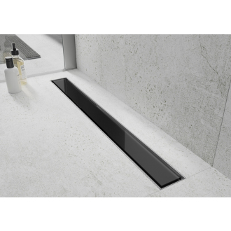 Mexen Flat 360 ° MGB otočný odtokový žľab 70 cm čierne sklo - 1026070-40
