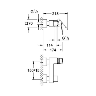 GROHE EUROCUBE 23145000 sprchová batéria bez príslušenstva