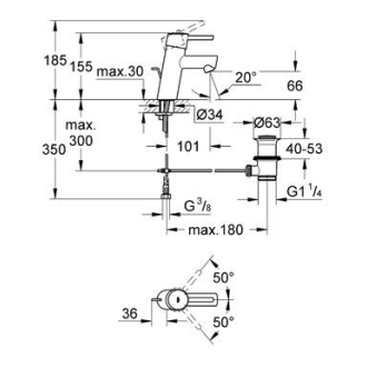 GROHE CONCETTO NEW 32204001 umývadlová batéria s výpustou chróm